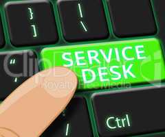 Service Desk Key Means Support Assistance 3d Illustration