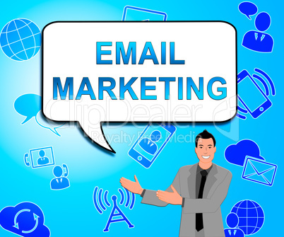 Email Marketing Indicates Emarketing Commerce 3d Illustration