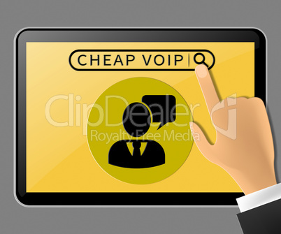 Cheap Voip Tablet Representing Internet Voice 3d Illustration