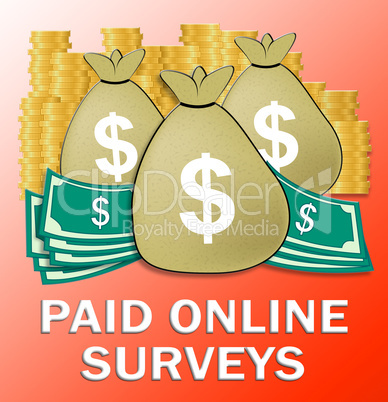 Paid Online Surveys Means Internet Survey 3d Illustration