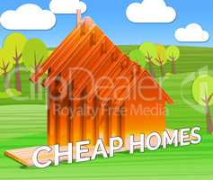Cheap Homes Means Real Estate 3d Illustration
