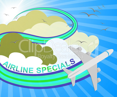Airline Specials Meaning Airplane Promotion 3d Illustration