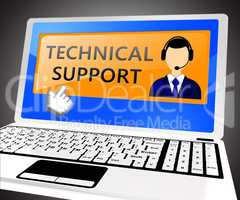 Technical Support Laptop Shows Help 3d Illustration