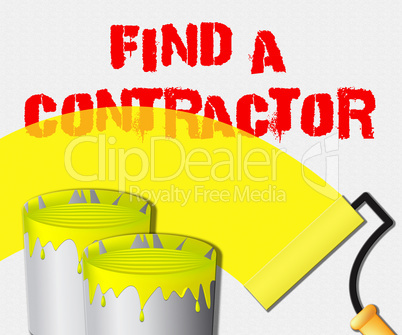 Find A Contractor Displays Finding Builder 3d Illustration