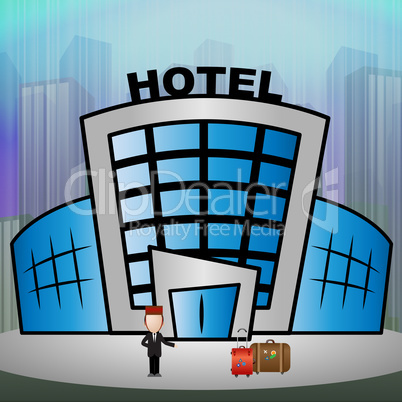 Hotel Room Meaning City Reservation 3d Illustration