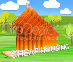 Cheap Housing Shows Real Estate 3d Illustration