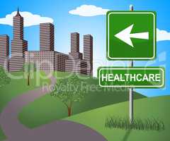 Healthcare Sign Shows Preventive Medicine 3d Illustration