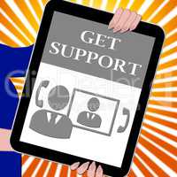 Get Support Tablet Shows Online Assistance 3d Illustration