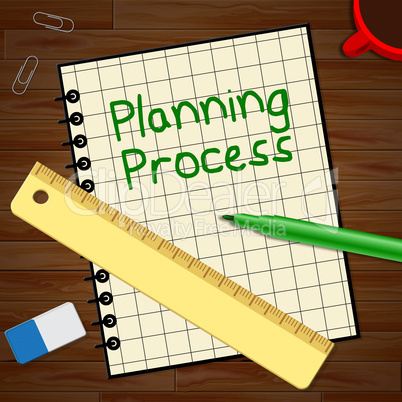 Planning Process Represents Plan Method 3d Illustration