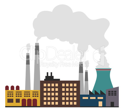 Polluted Factory Shows Refinery Smoke 3d Illustration