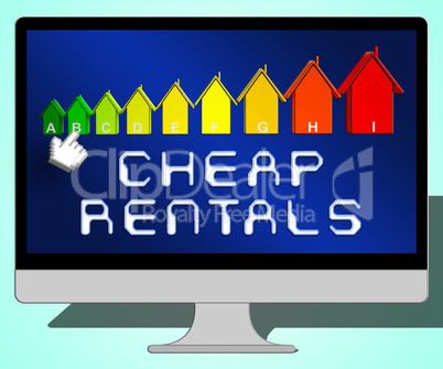 Cheap Rentals Representing Low Cost 3d Illustration