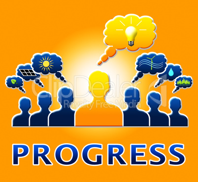 Progress People Shows Betterment Headway 3d Illustration
