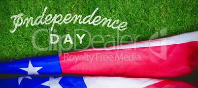 Composite image of independence day text against white background