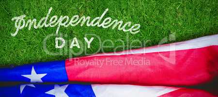 Composite image of independence day text against white background