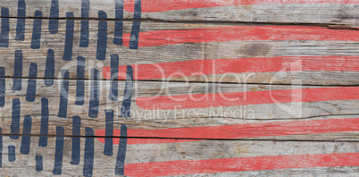 Composite image of vector image of red and blue stripes