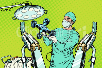 Obstetrician delivered a baby robot quadcopter drone