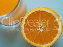 Orange fruit with orange juice