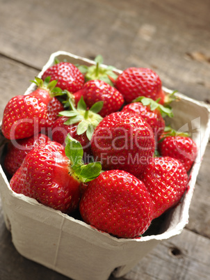 Organic strawberries close up