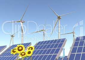 Windkraftanlagen und Solaranlagen