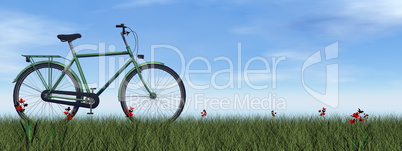 Green gentle bicycle - 3D render