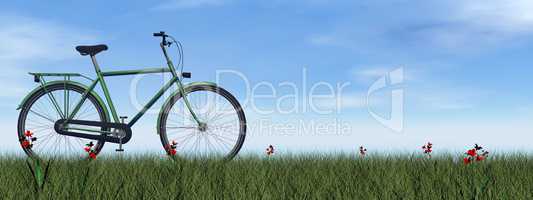 Green gentle bicycle - 3D render