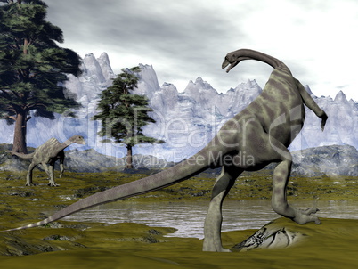 Anchisaurus dinosaurs - 3D render