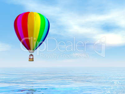 Colorful hot air balloon - 3D render