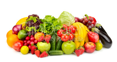 collection fresh fruits and vegetables