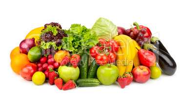 collection fresh fruits and vegetables