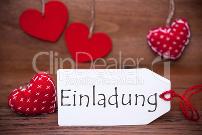 Read Hearts, Label, Einladung Means Invitation