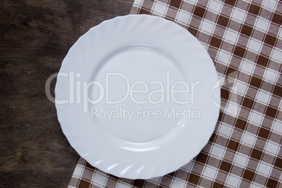 White plate on the table