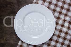 White plate on the table