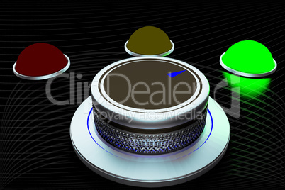 Rotary knob with colored button-display, 3d Illustration