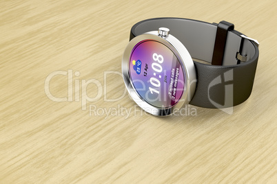 Smart watch with leather strap