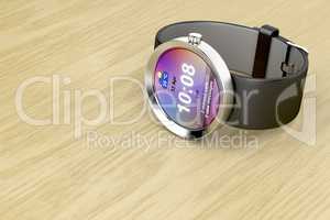 Smart watch with leather strap