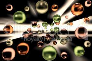 Colorful glass beads as wallpaper, 3d illustration