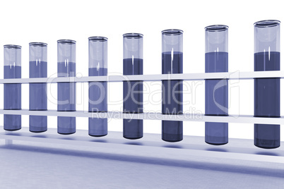 Test tubes with colored contents, 3D-Illustration