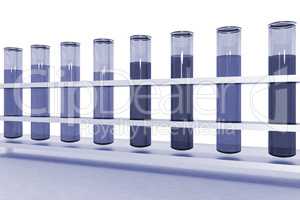 Test tubes with colored contents, 3D-Illustration