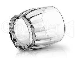 Empty glass lying rotated