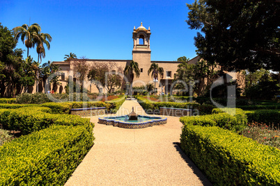Beautiful Alcazar Garden at the Balboa Park in San Diego