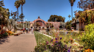 Beautiful Botanical Garden building with pond in front at the Ba