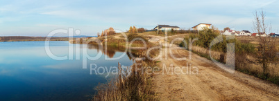 Country road and lake