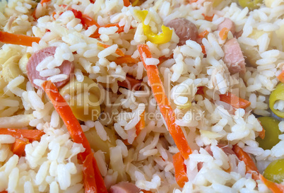 Close up of rice salad
