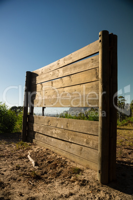 Wooden wall frame in the boot camp