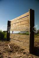 Wooden wall frame in the boot camp