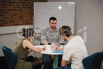 Executives working in office