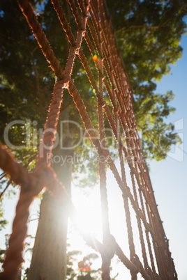 Net rope during obstacle course