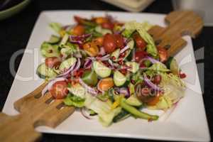 Close up of fresh salad in kitchen