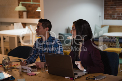 Executives attending a meeting in office