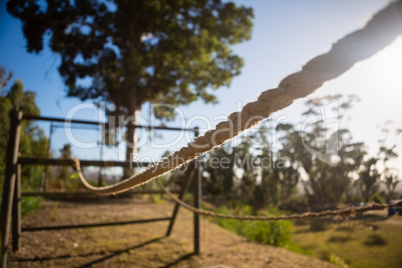 Rope obstacle course in the boot camp